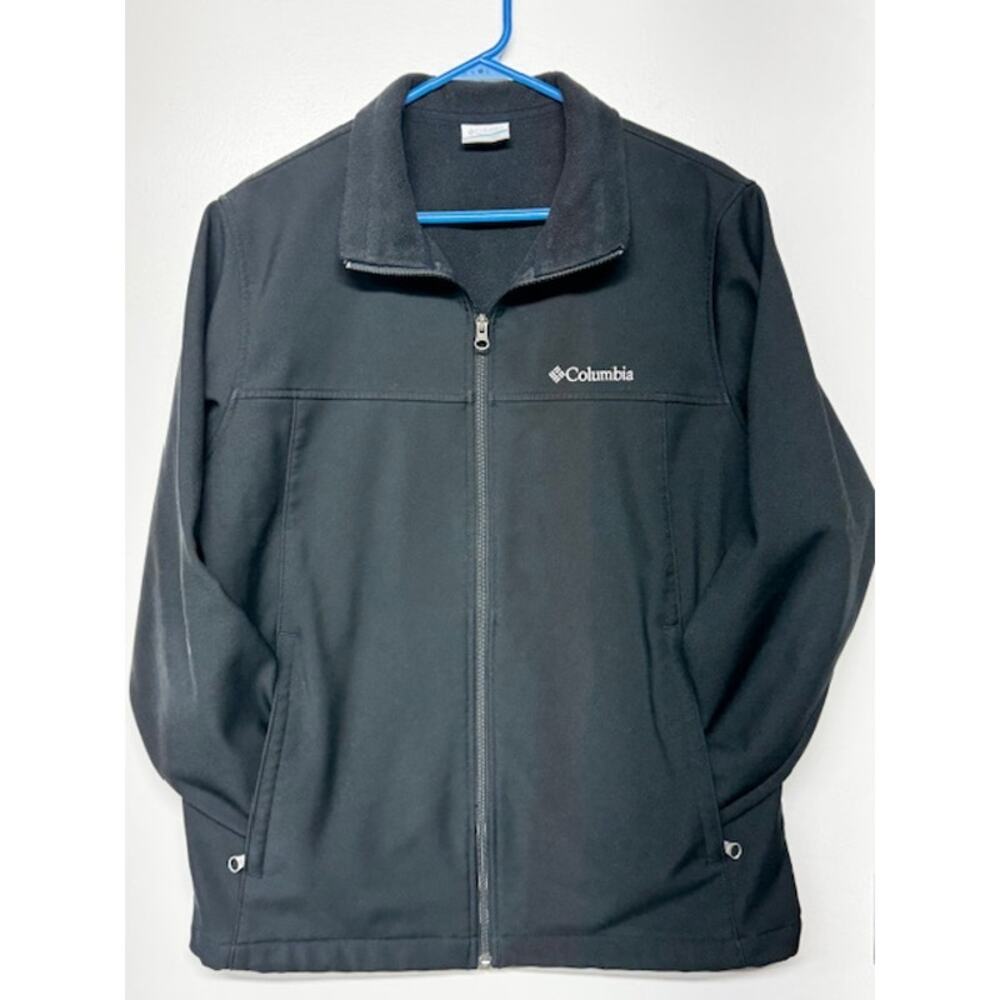 Mens Size Medium Columbia Bowen Lake II Softshell Jacket Black Windbreaker